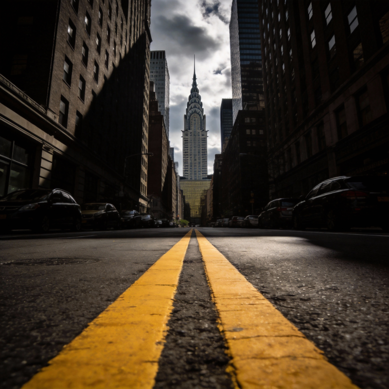 纽约街景 帝国大厦远眺图片