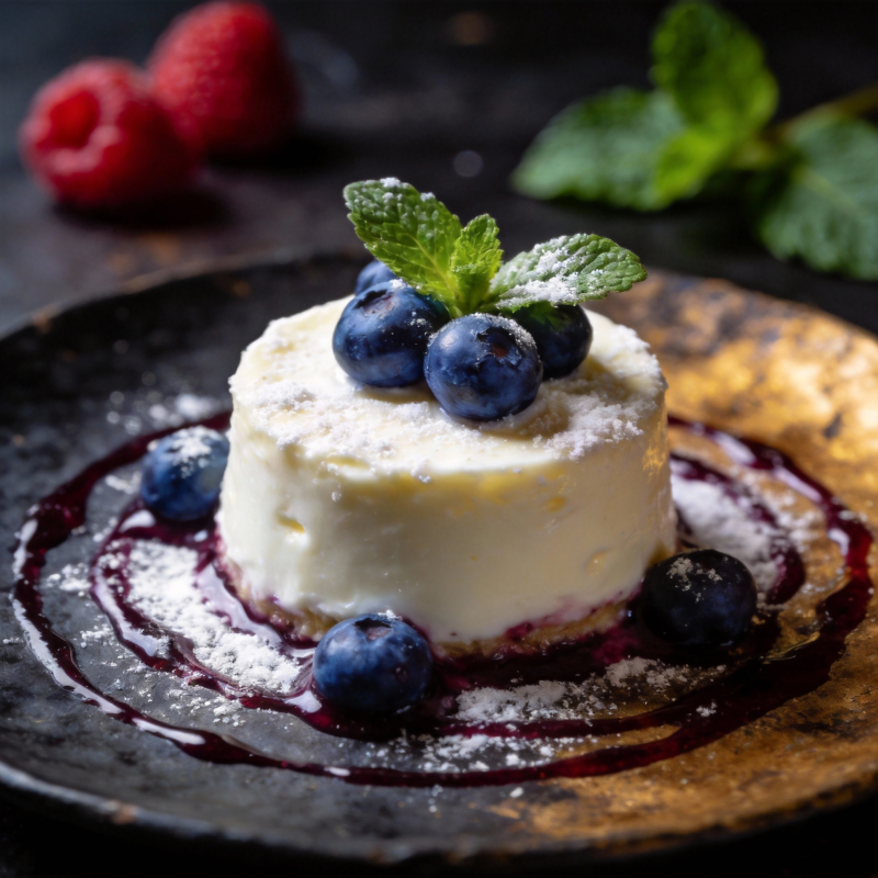 蓝莓慕斯甜点图片