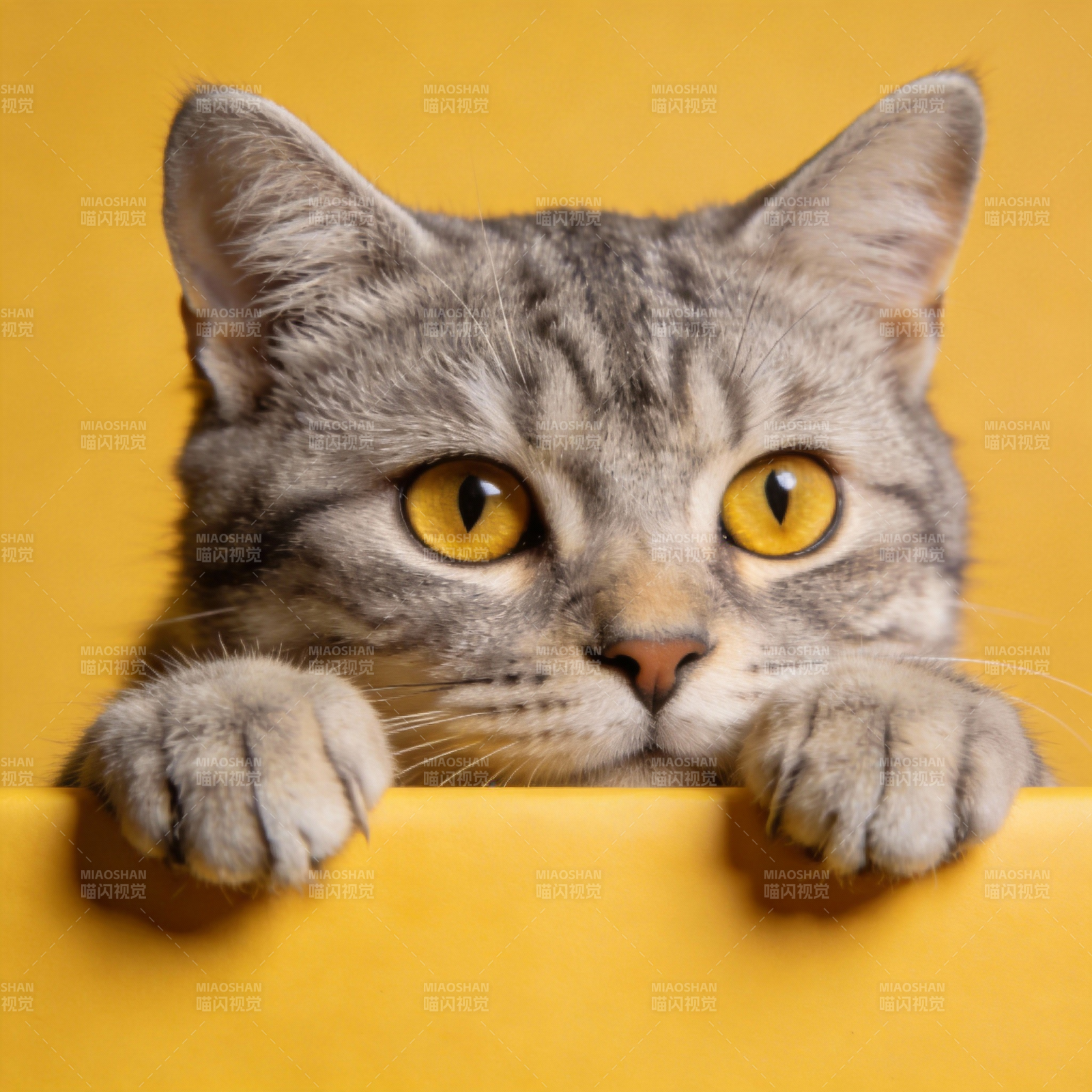 猫咪探头好奇望图片