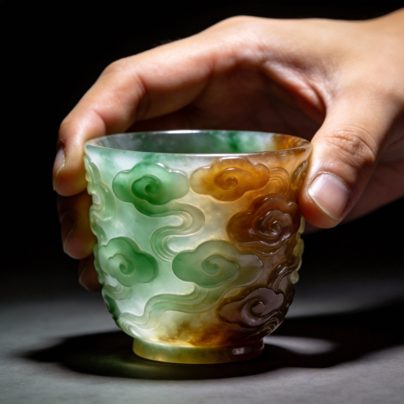 翡翠云纹杯图片