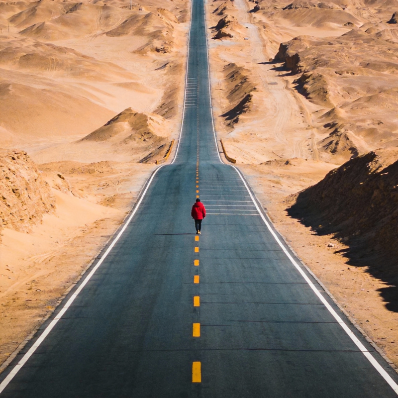 沙漠公路独行者图片