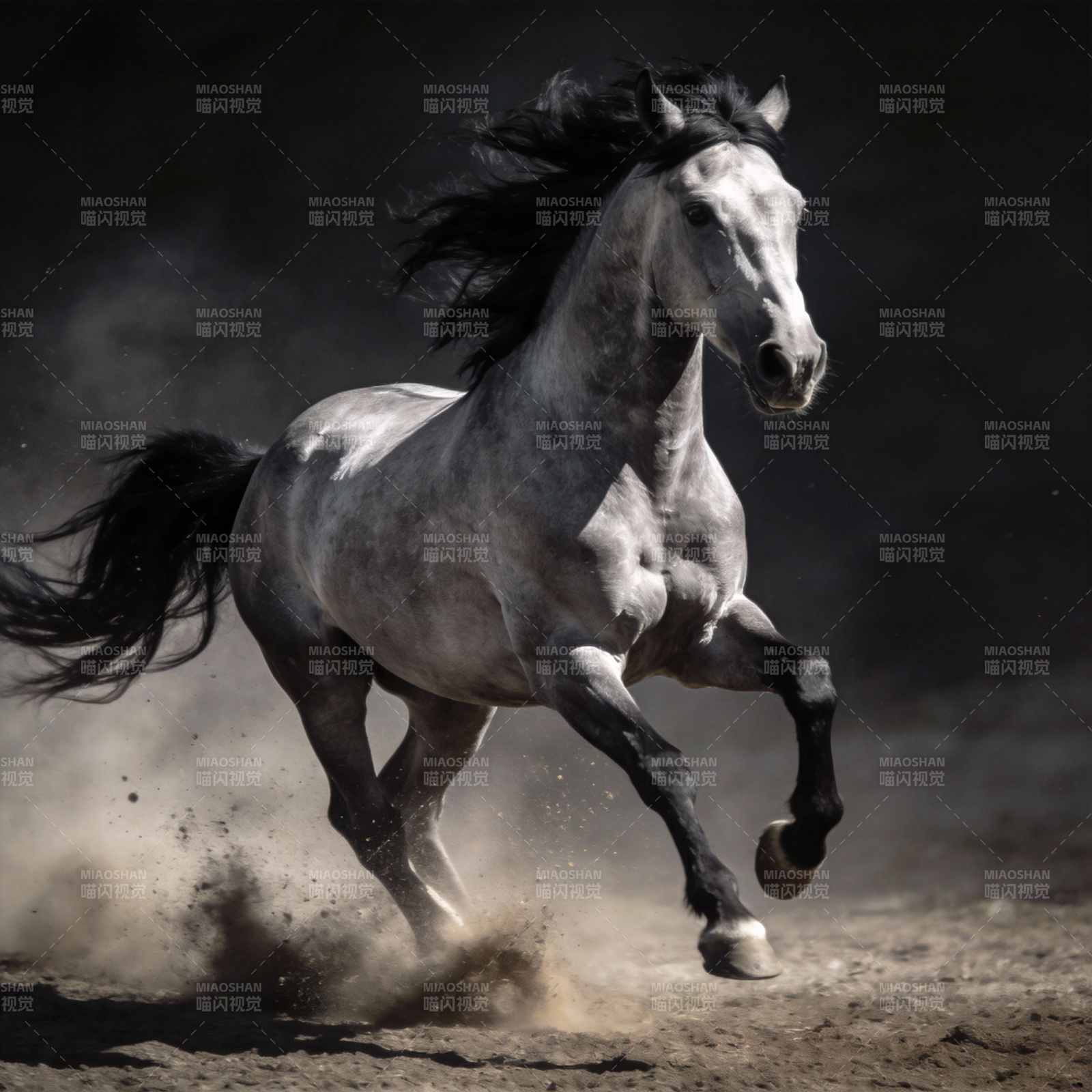 骏马奔腾尘飞扬图片