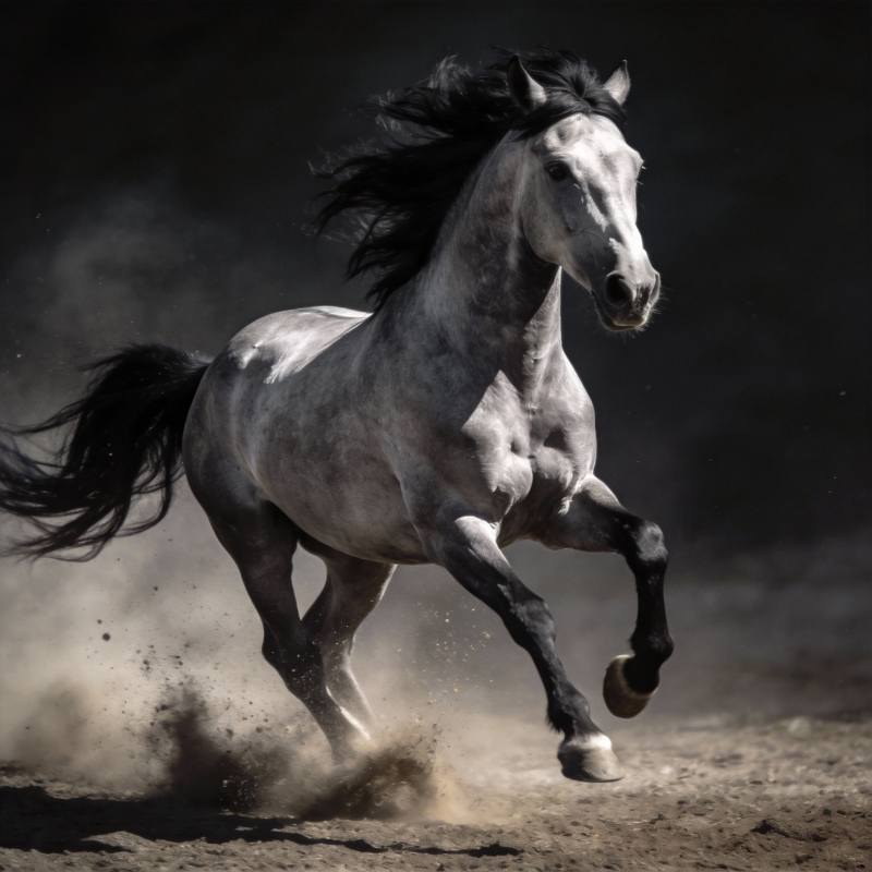 骏马奔腾尘飞扬图片