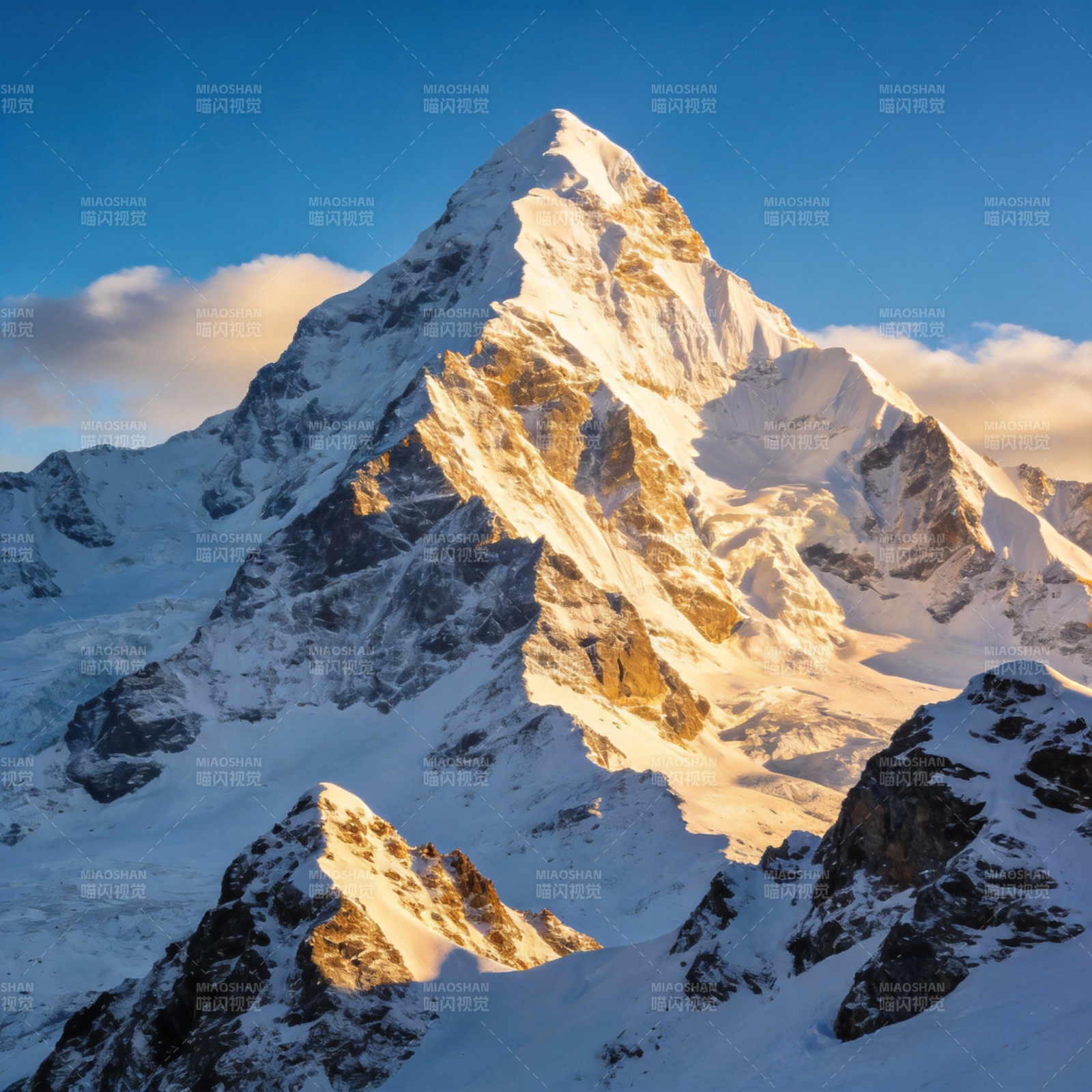 雪山之巅 晨光初照图片