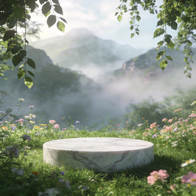 山间花境石台图片