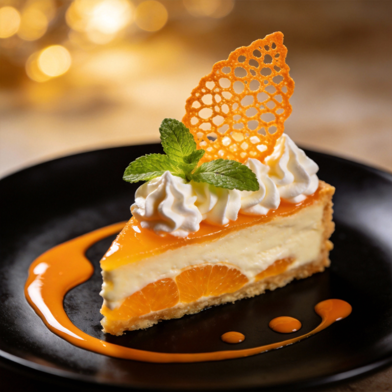 橙香芝士蛋糕图片