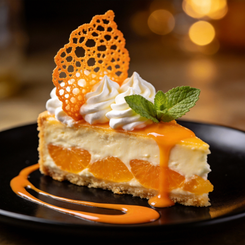 橙香芝士蛋糕图片