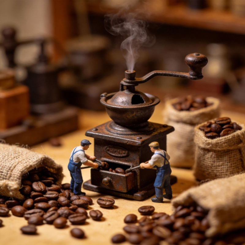 咖啡磨豆场景图片