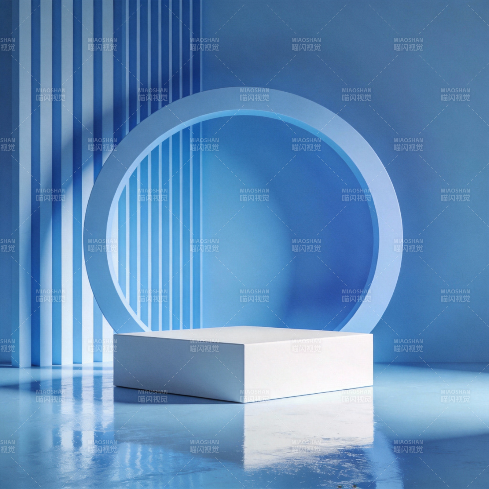 蓝调几何空间图片