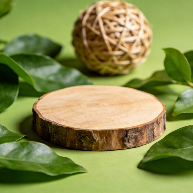 绿叶木片自然风图片