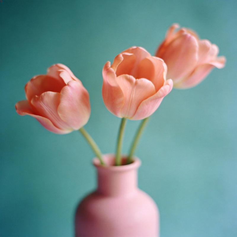 粉郁金香静谧绽放图片