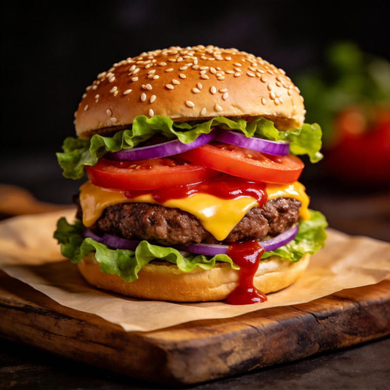 美味芝士汉堡图片