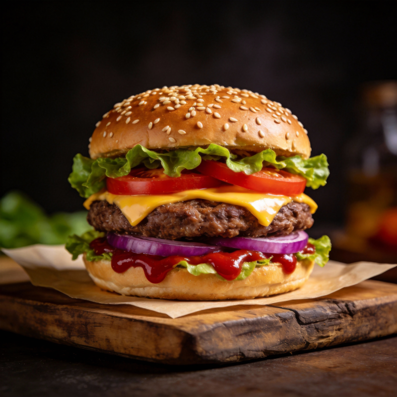 美味芝士汉堡图片