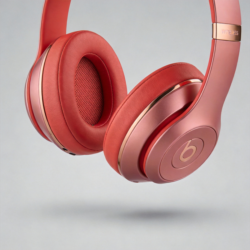 红色无线耳机图片