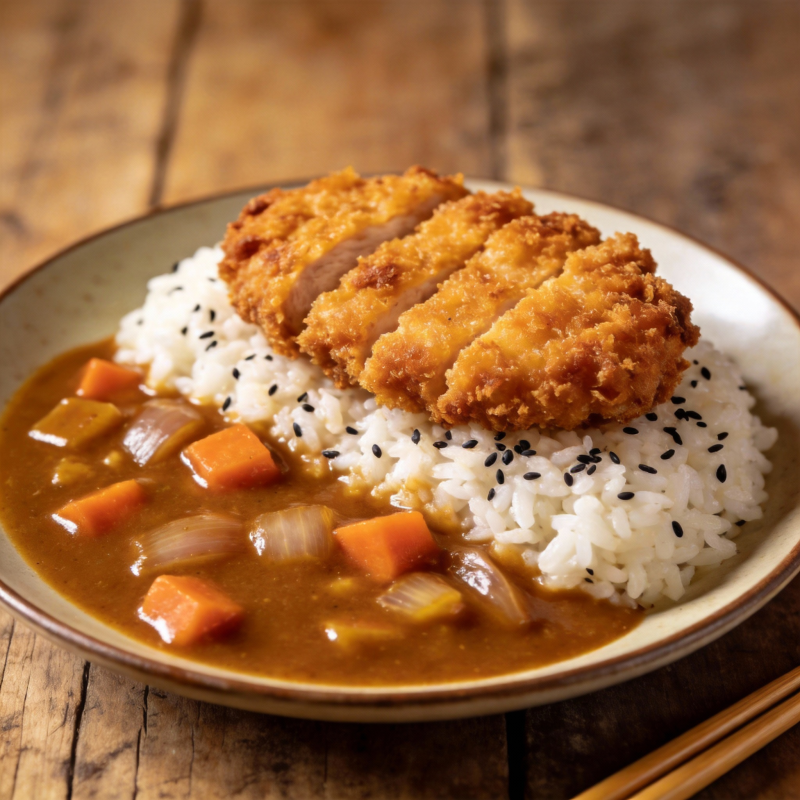 咖喱鸡排饭图片