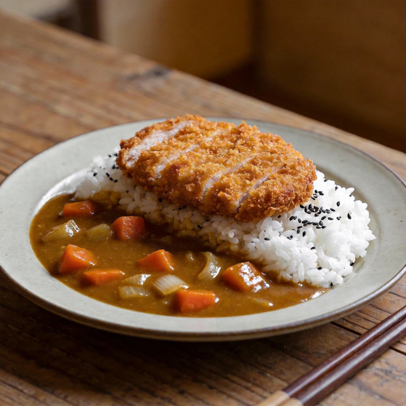 咖喱鸡排饭图片