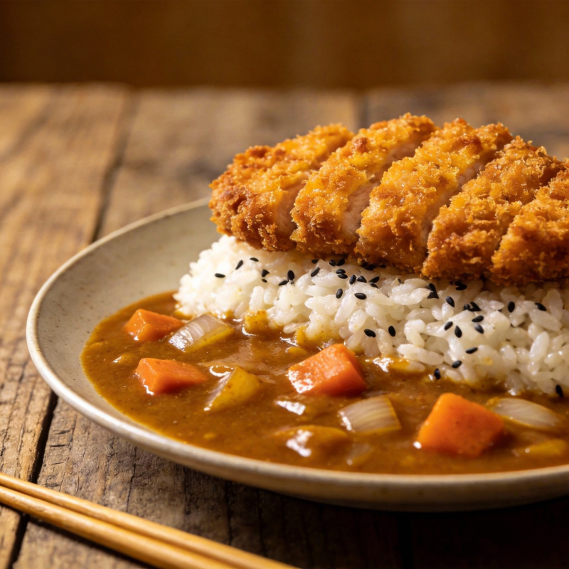 咖喱猪排饭图片