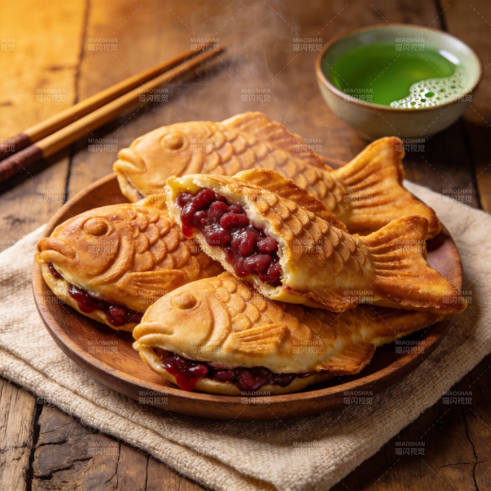 鱼形红豆饼图片