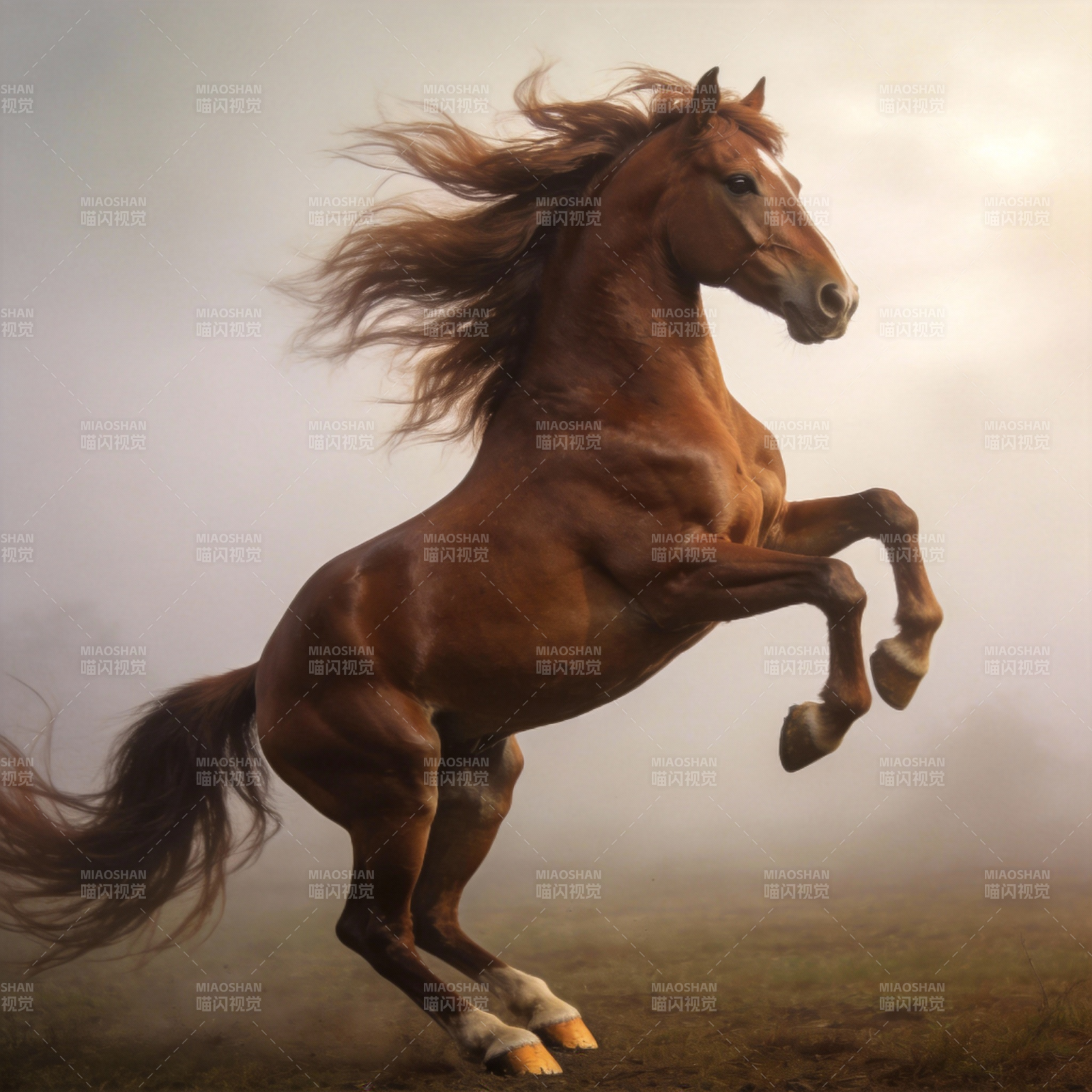 骏马腾空图片