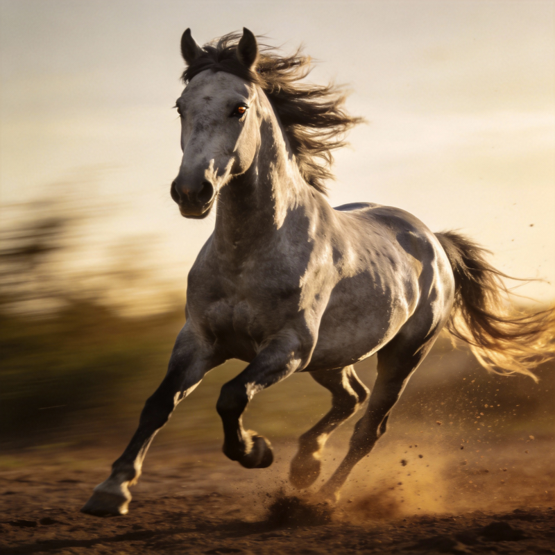 骏马奔腾沙尘起图片