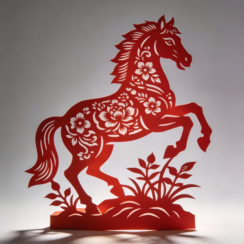 剪纸骏马图图片