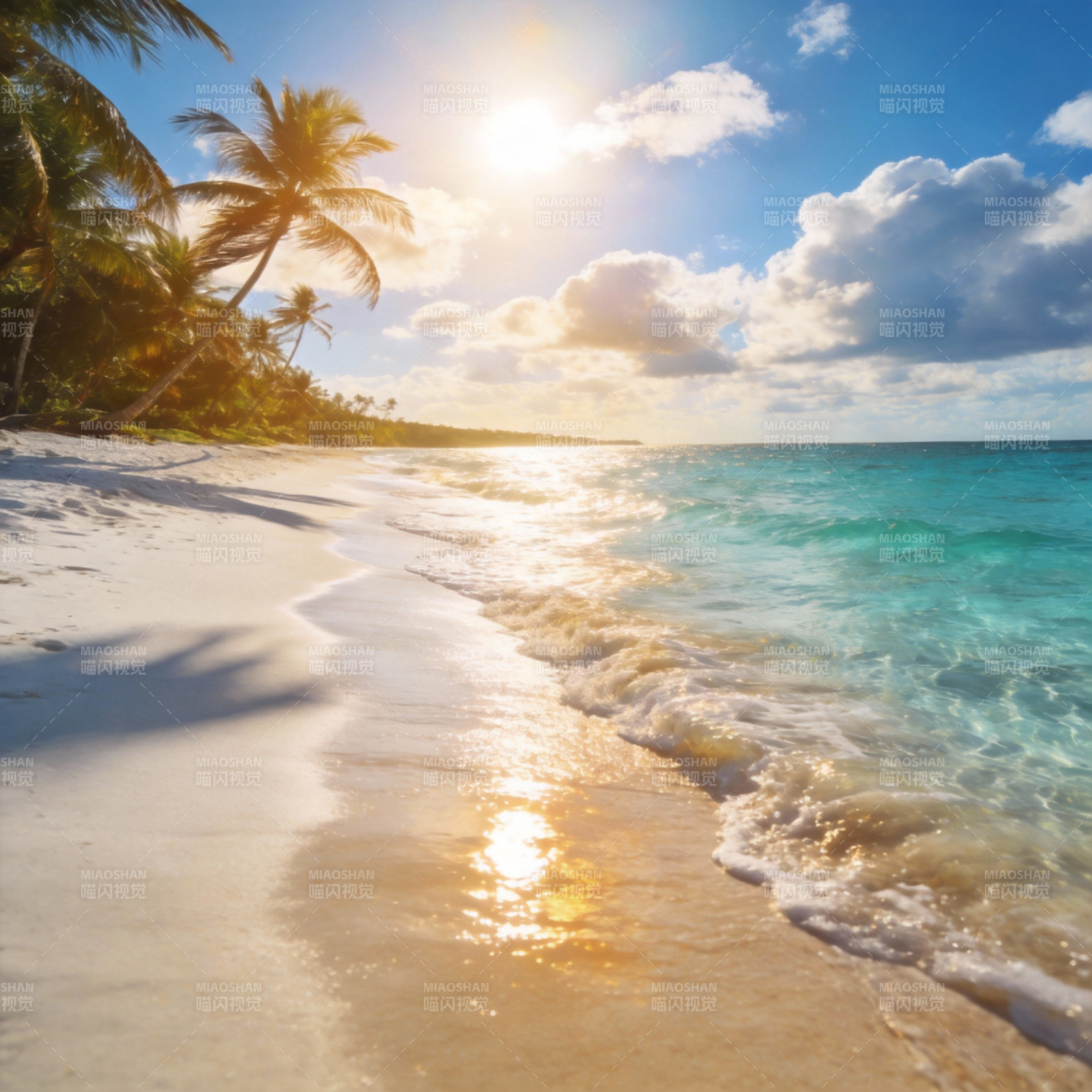 阳光沙滩椰林图片