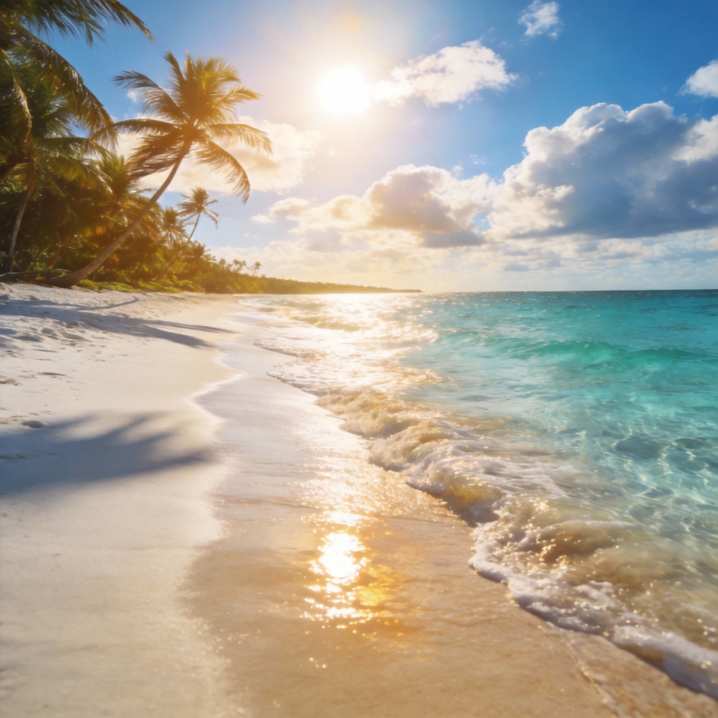 阳光沙滩椰林图片