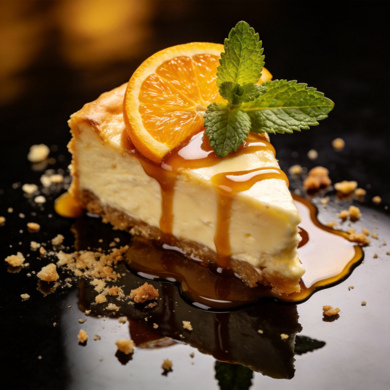 橙香芝士蛋糕图片