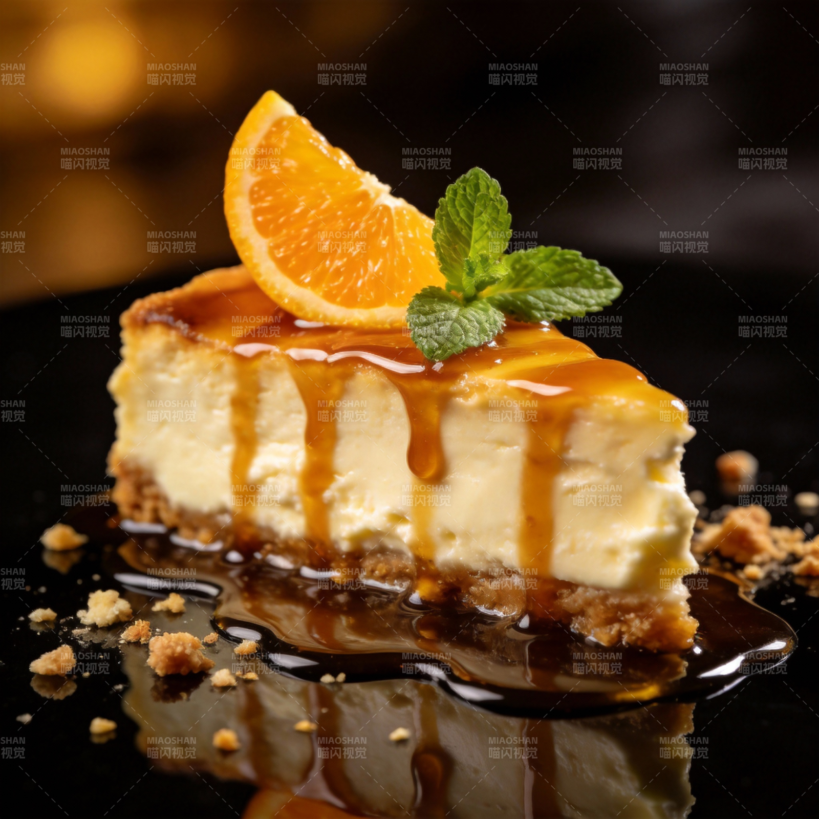 橙香芝士蛋糕图片