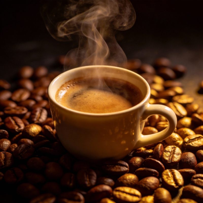 热咖啡与豆香图片