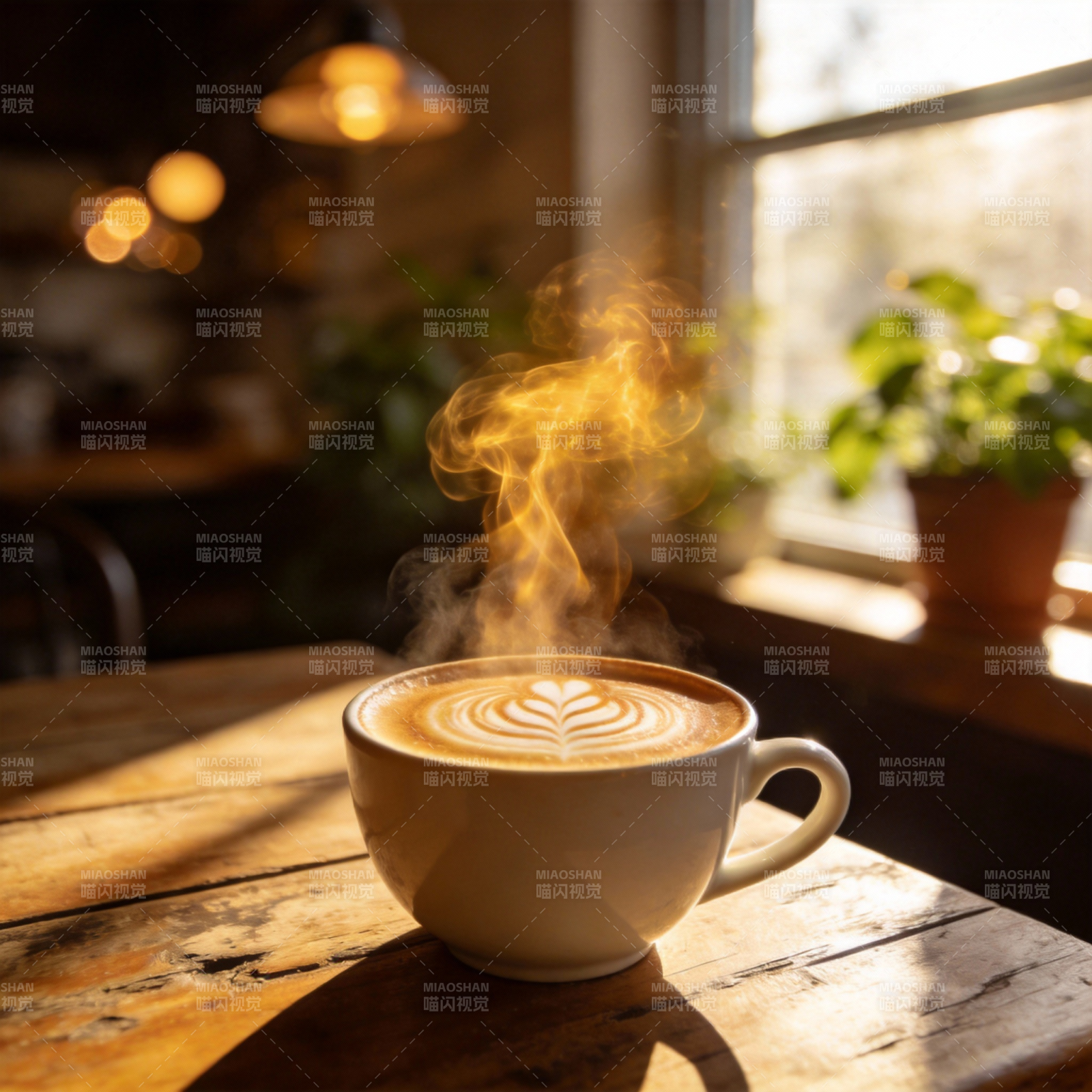 晨光中的咖啡香图片