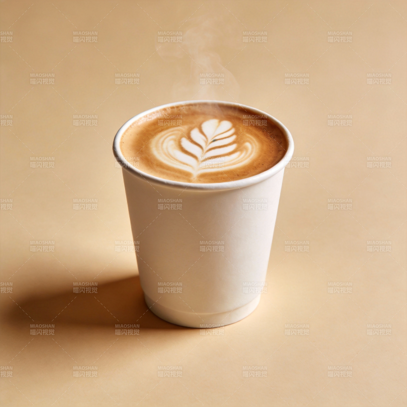 热拿铁艺术拉花图片