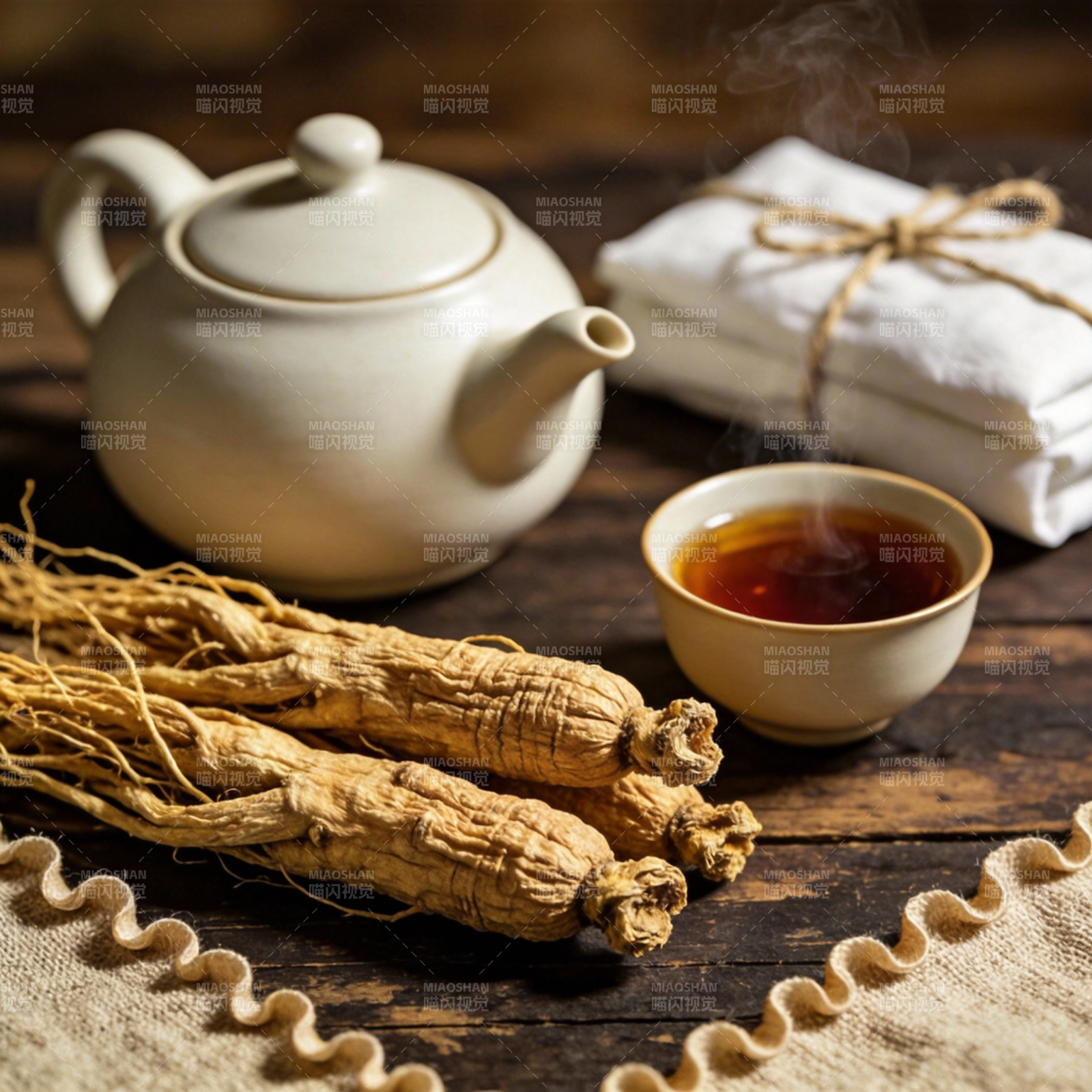 人参茶香四溢图片