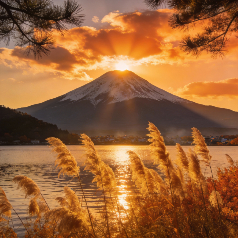 富士山日出美景图片