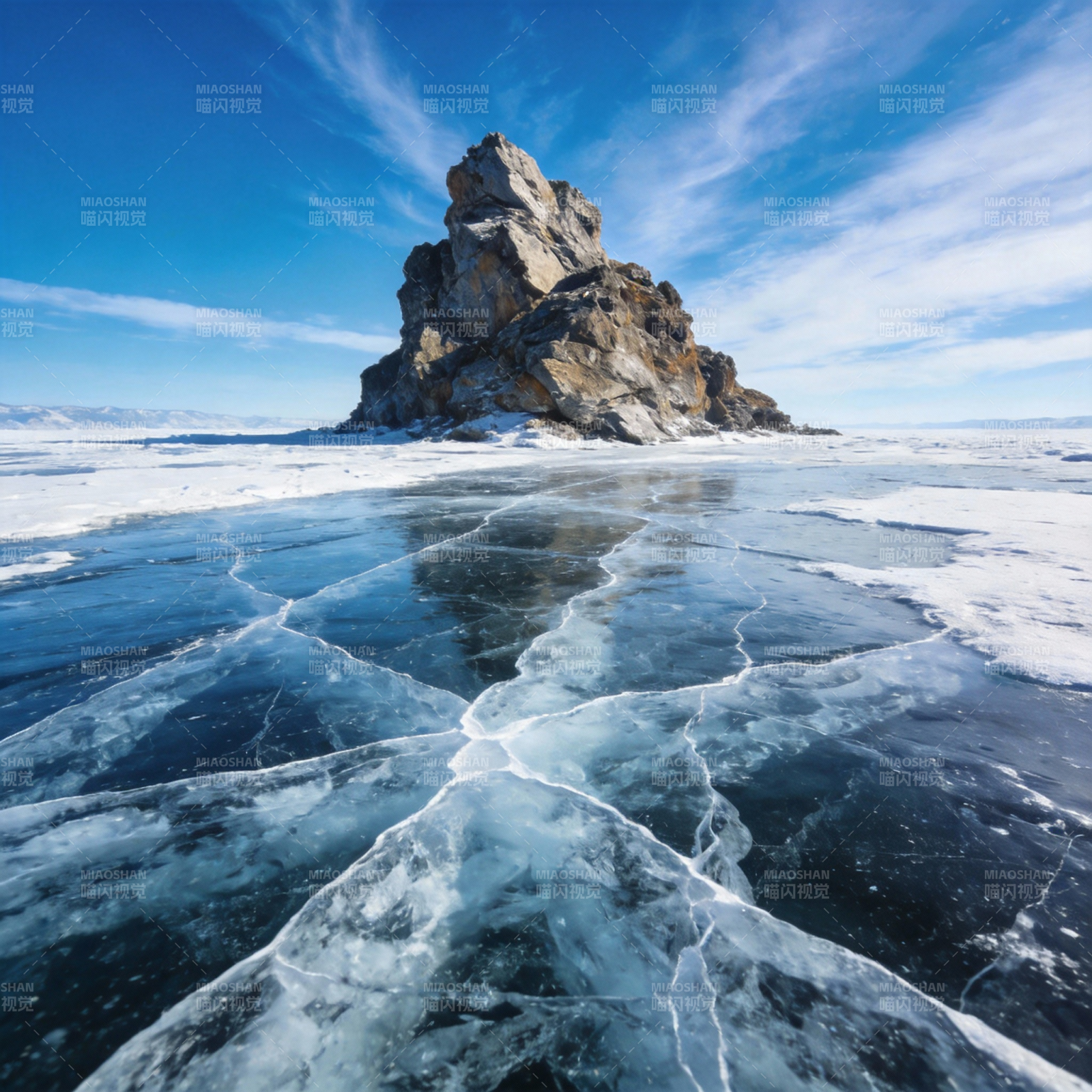 冰湖奇岩图片