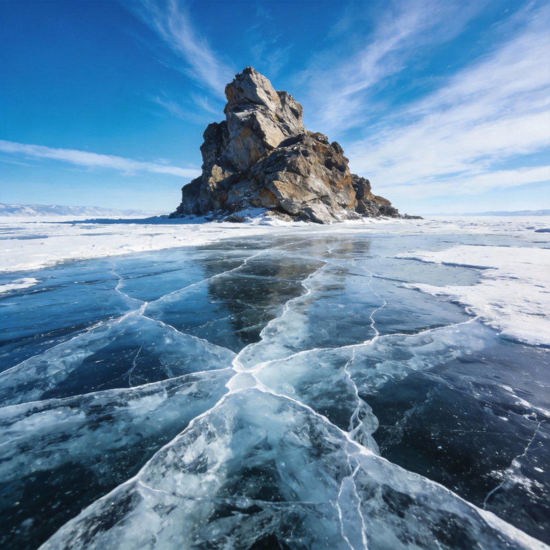 冰湖奇岩图片
