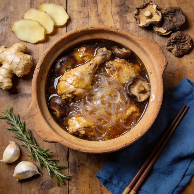 鸡腿炖菌菇汤图片