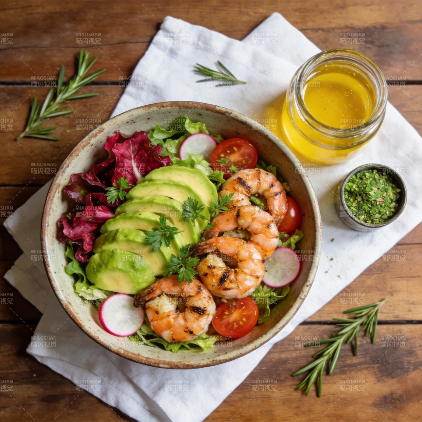 虾仁牛油果沙拉图片