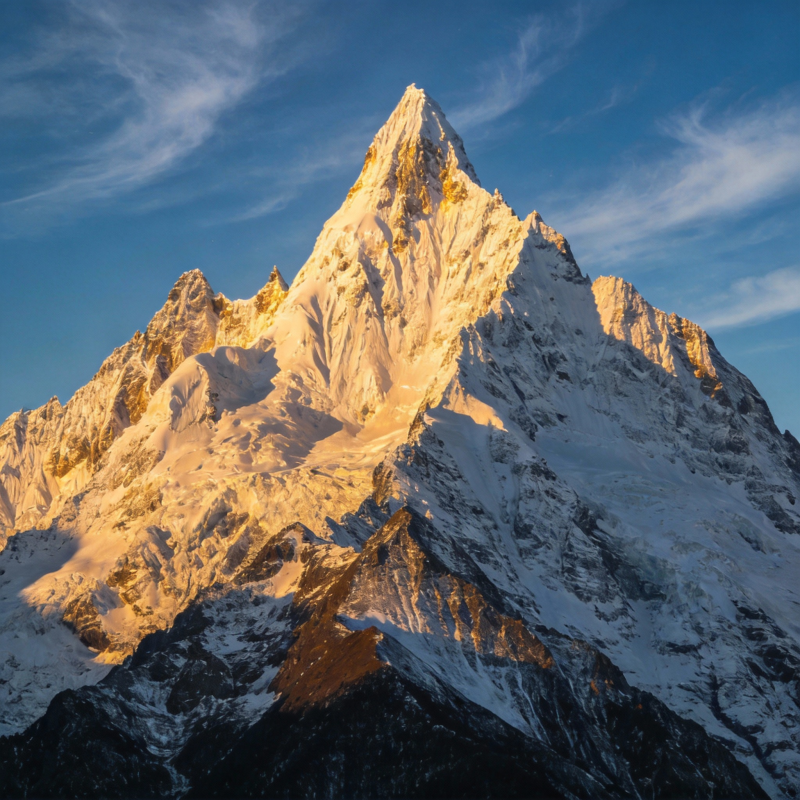 雪山之巅 晨光闪耀图片