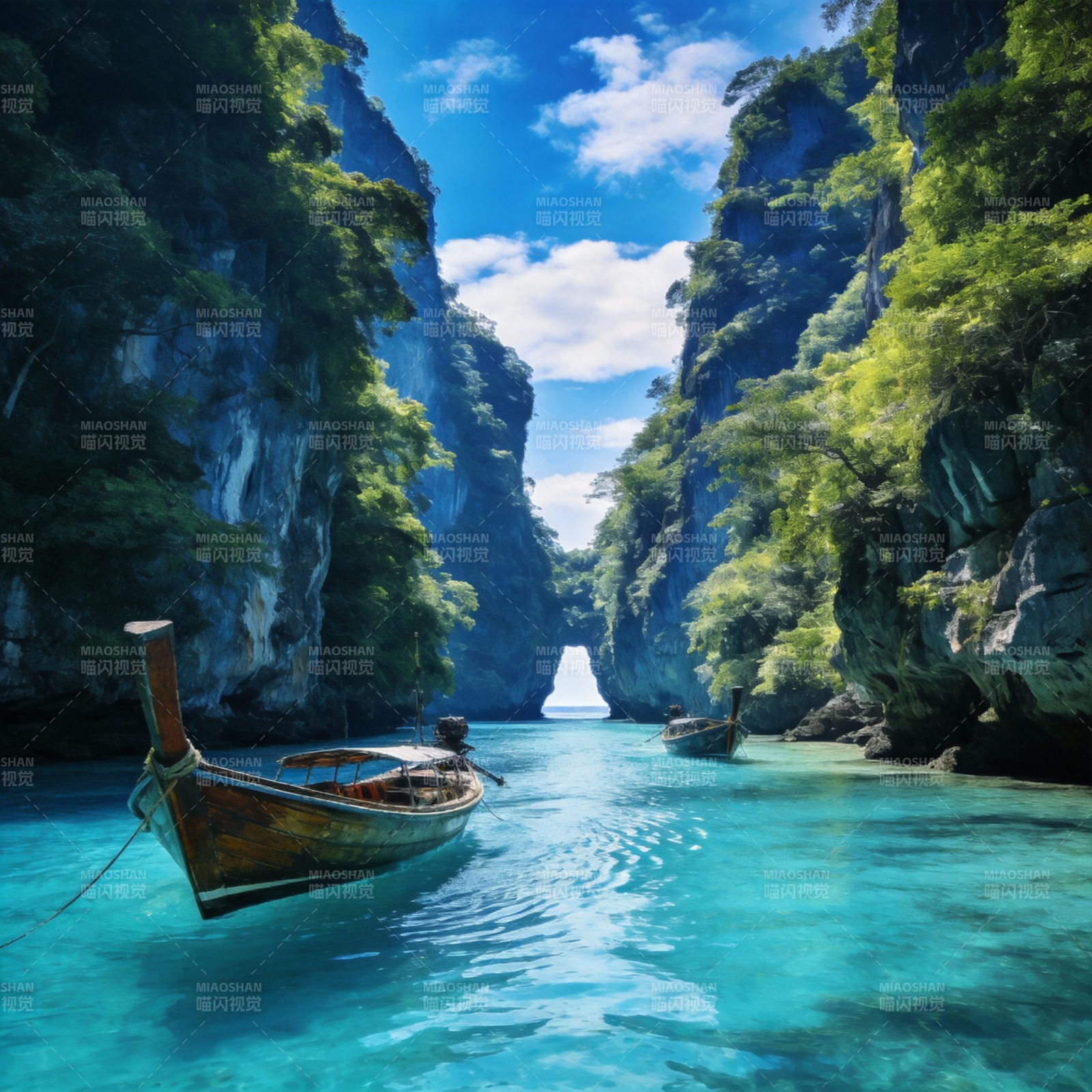 碧水穿峡 舟行画中图片