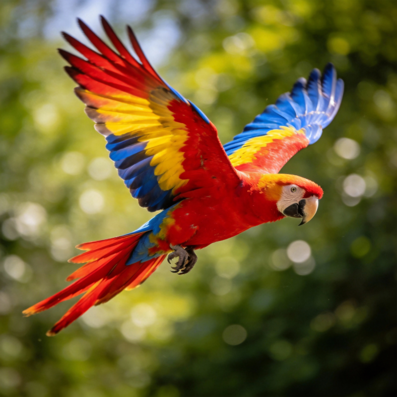 彩羽鹦鹉翱翔图片