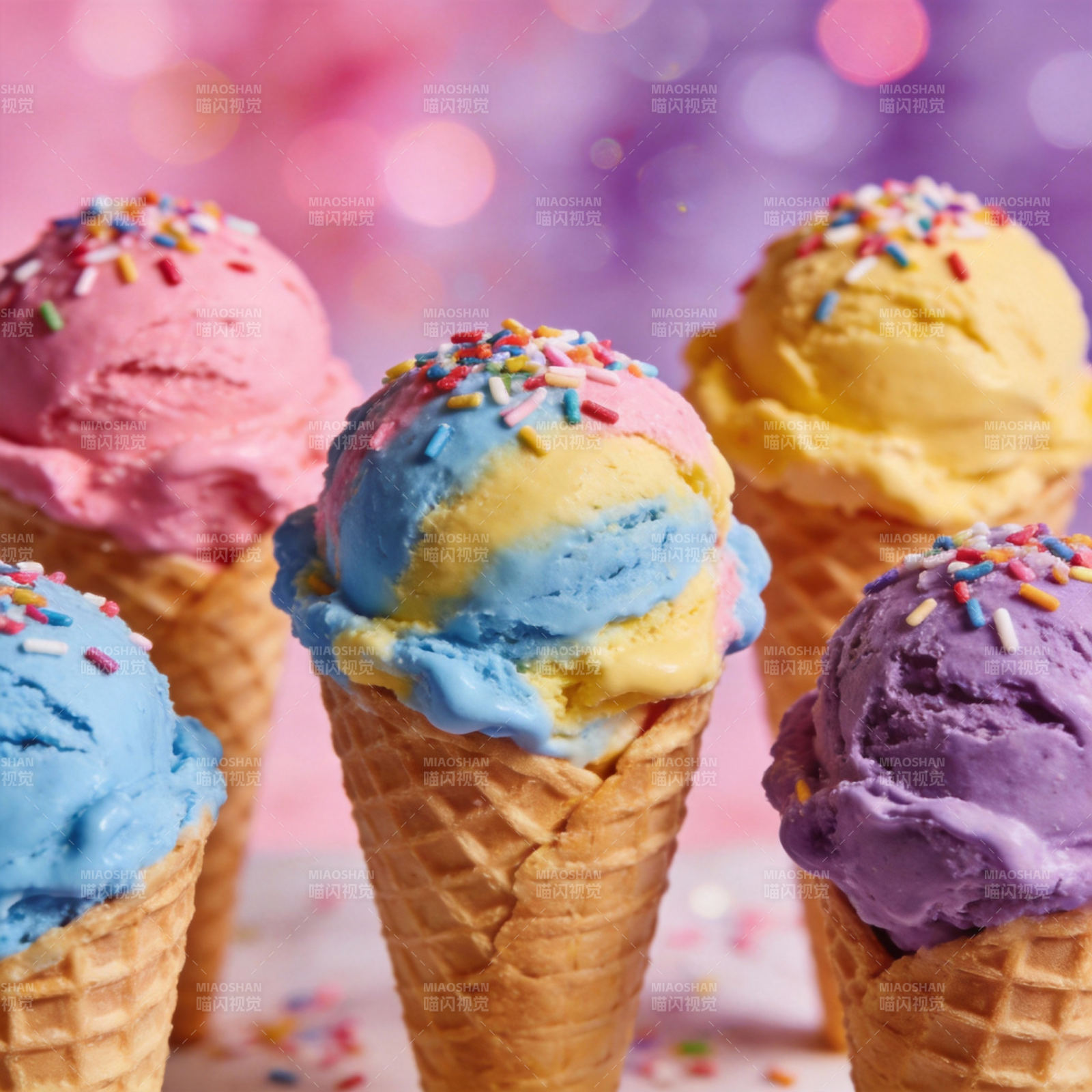 彩虹冰淇淋盛宴图片