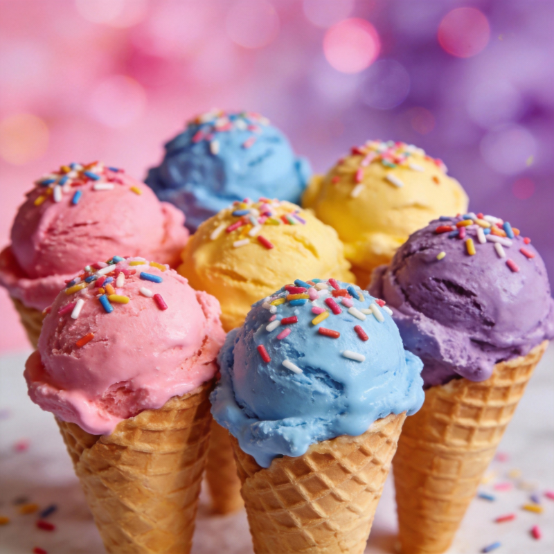 彩虹冰淇淋盛宴图片