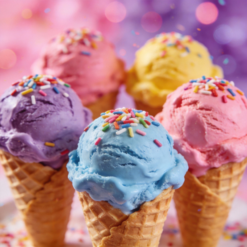 彩虹冰淇淋盛宴图片