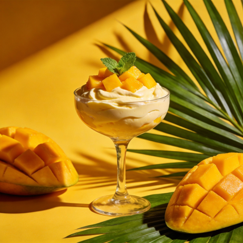 芒果奶油甜品图片
