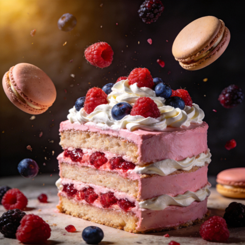 莓果奶油蛋糕图片