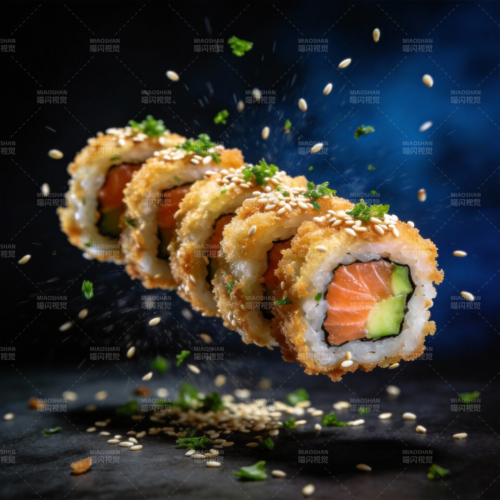 飞舞的寿司卷图片