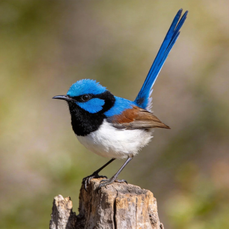 蓝羽小鸟栖枝头图片