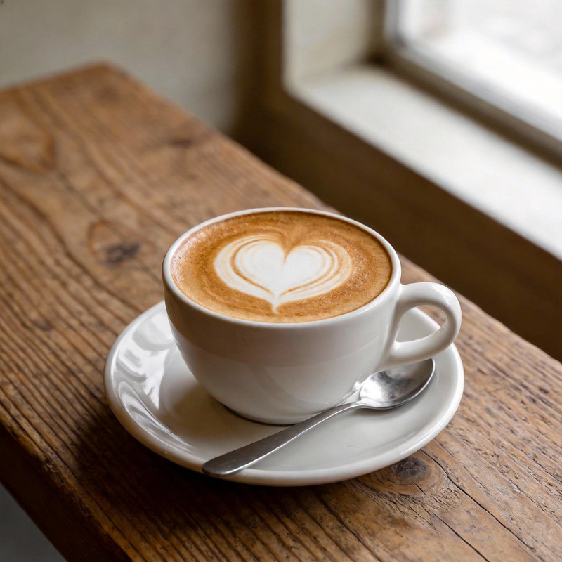 心形拉花咖啡图片