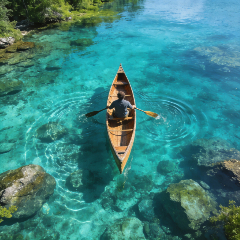 碧水独舟行图片